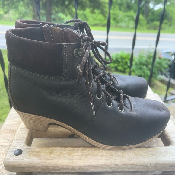 Dansko “Mikayla” Do Brown Oiled Leather Heeled Boots Eu Size 38, USA 7 - Picture 6 of 11